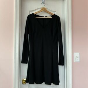Long sleeve black swing dress from the loft